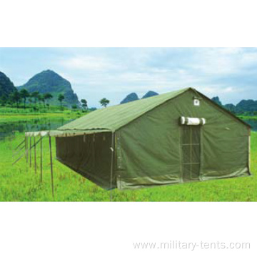 Row of cotton military tents